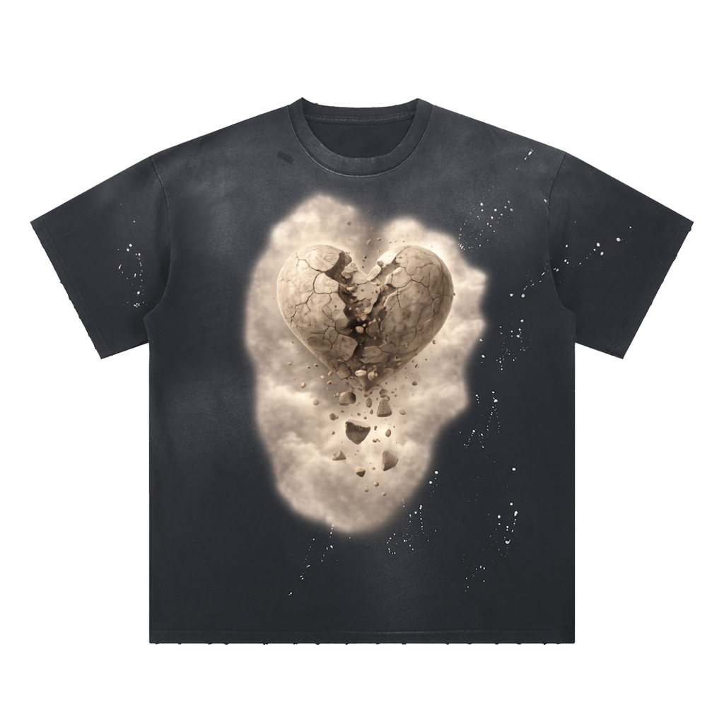 Hand-Frayed Sunfade Paint Splatter T-Shirt