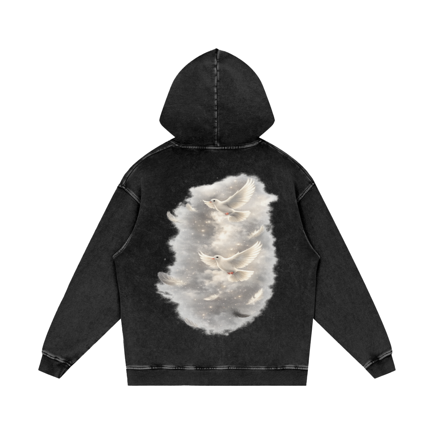 Snow Washed Loose Cotton Hoodie