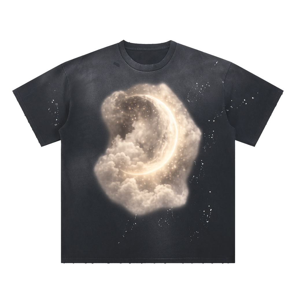 Hand-Frayed Sunfade Paint Splatter T-Shirt
