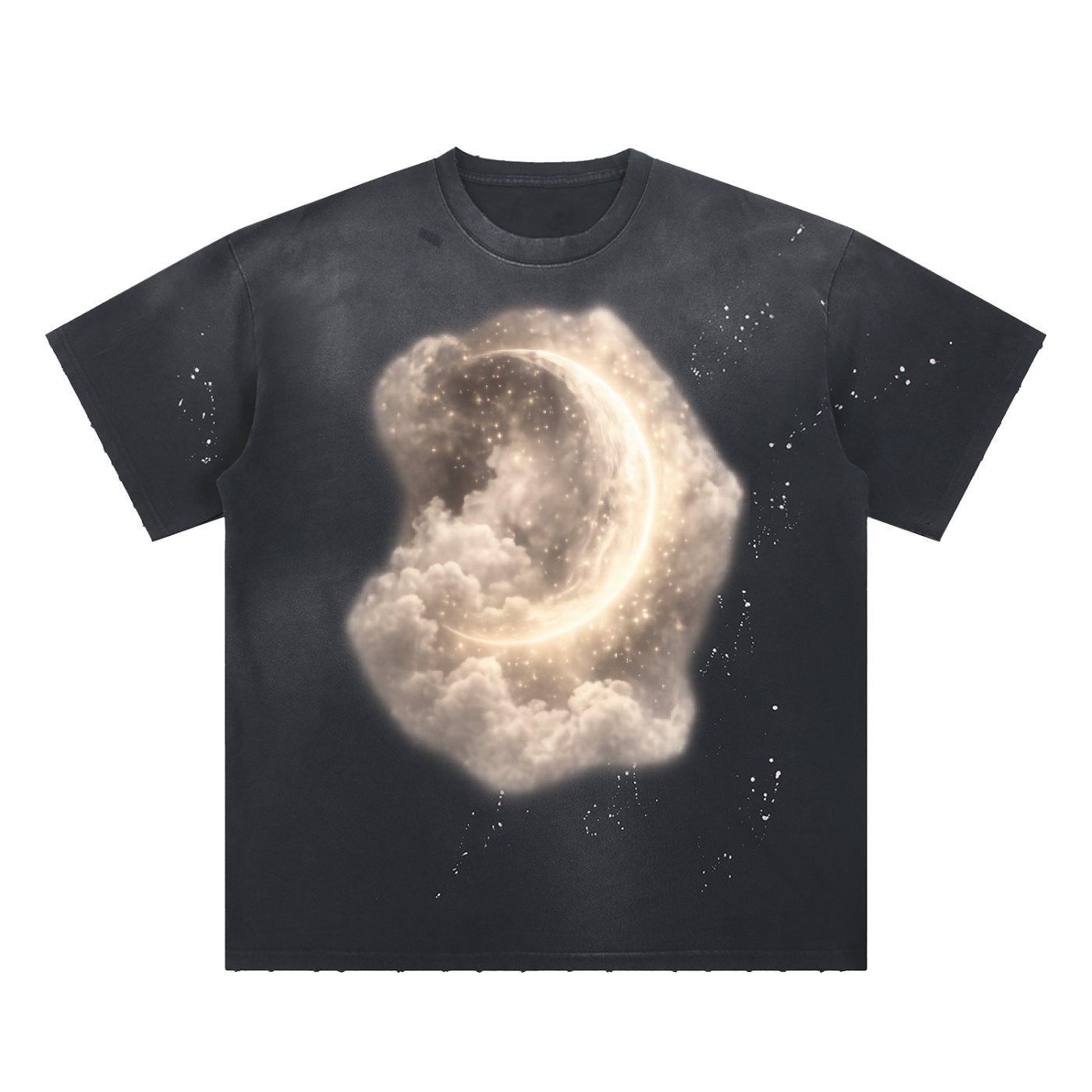 Hand-Frayed Sunfade Paint Splatter T-Shirt
