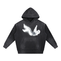 Vintage Washed Frayed Fleece Hoodie