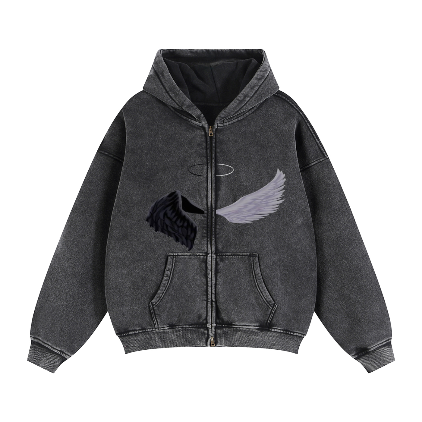 Zip-Through Boxy Fleece Hoodie