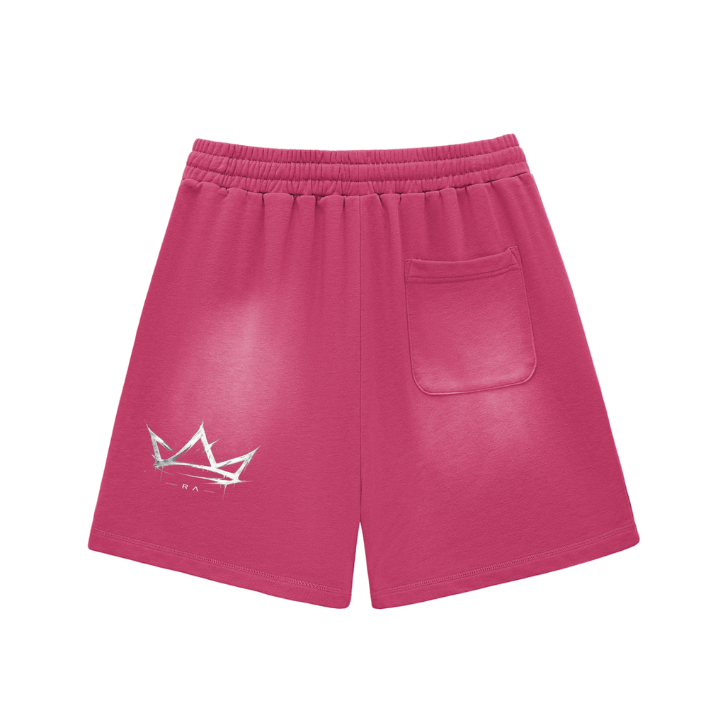 Sun Fade Raw Edge Cotton Shorts
