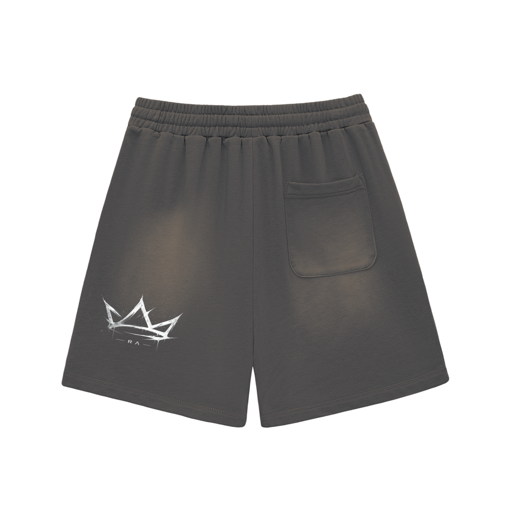 Sun Fade Raw Edge Cotton Shorts