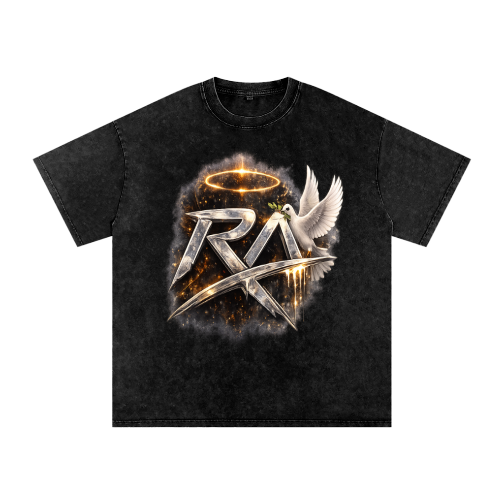 Snow Washed Oversized Cotton T-Shirt