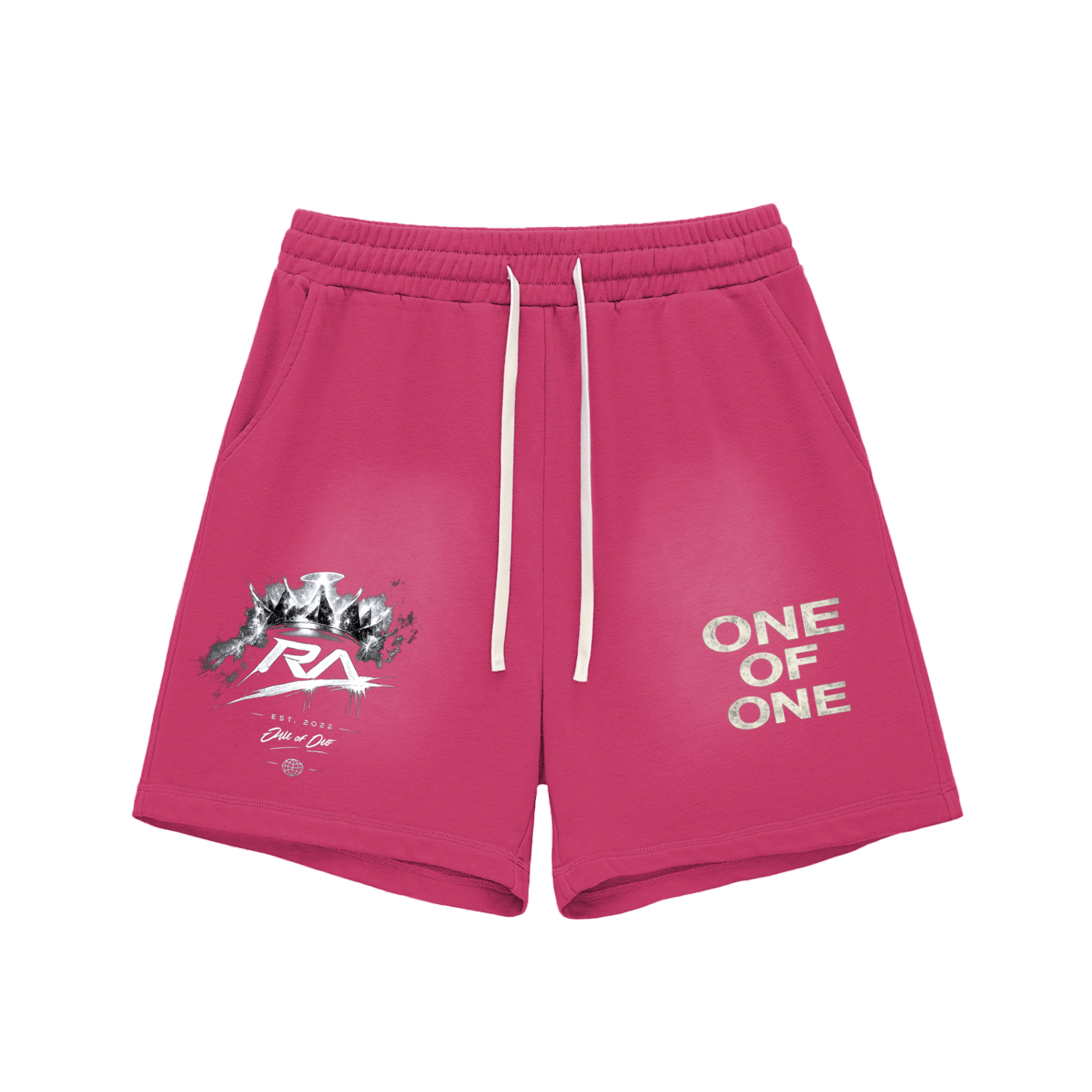 Sun Fade Raw Edge Cotton Shorts