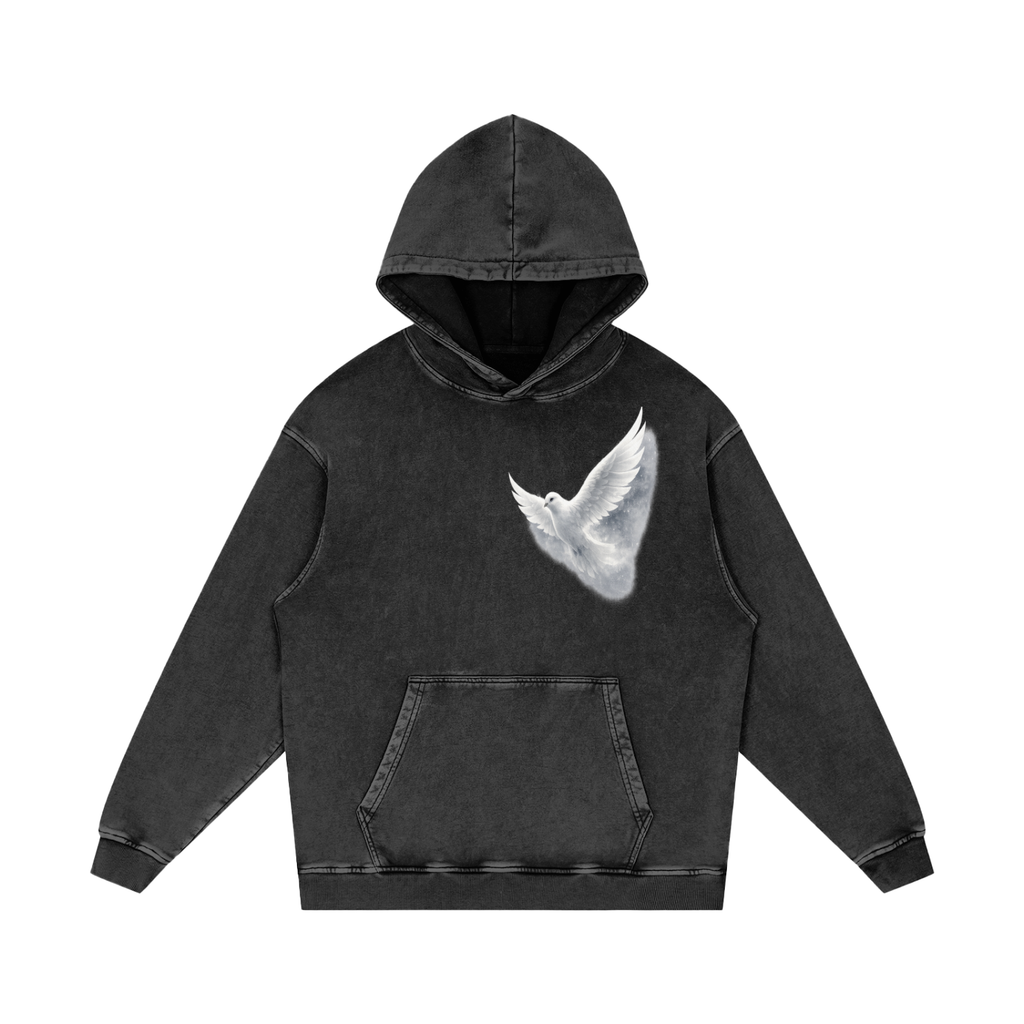 Snow Washed Loose Cotton Hoodie