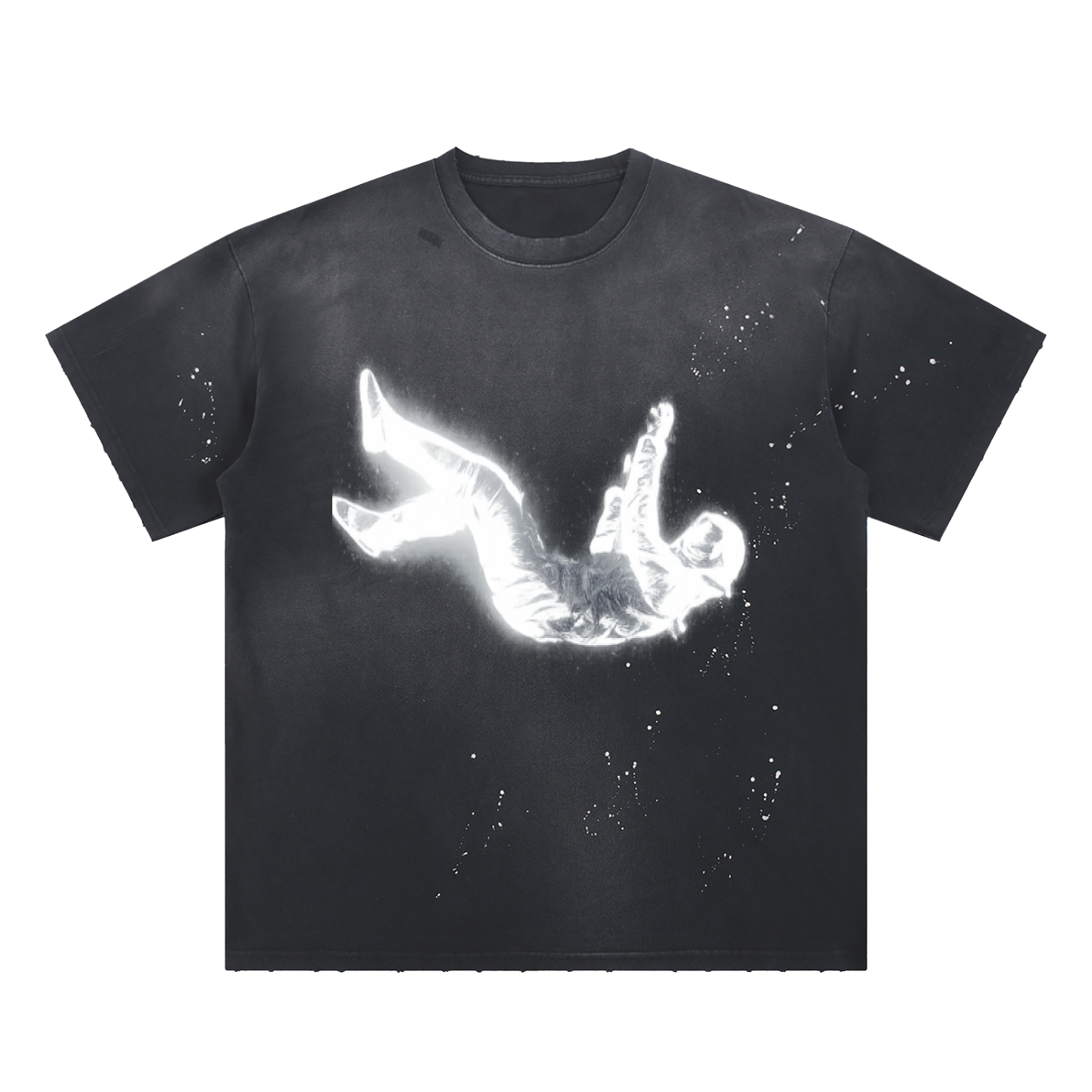 Hand-Frayed Sunfade Paint Splatter T-Shirt