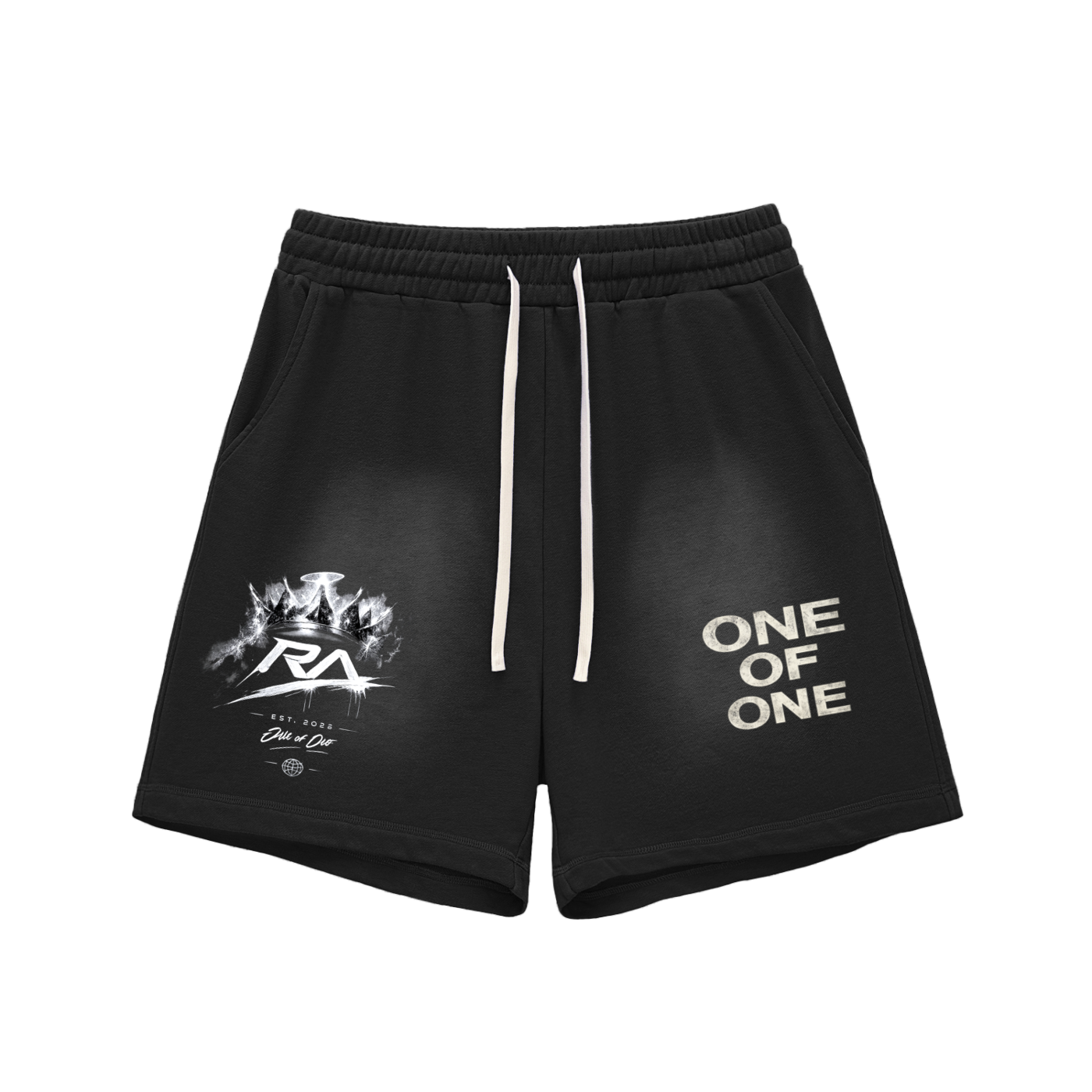 Sun Fade Raw Edge Cotton Shorts