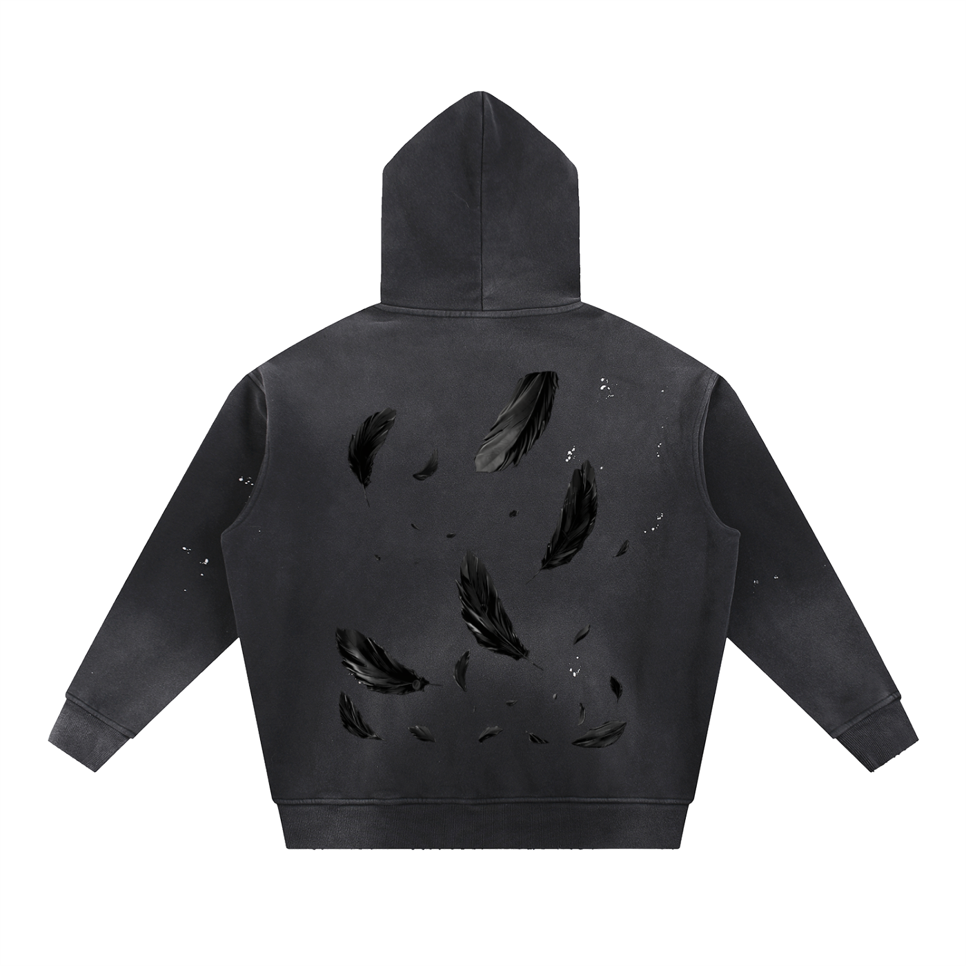 Vintage Washed Frayed Fleece Hoodie